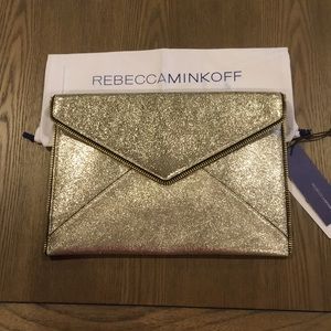 Rebecca Minkoff Leo Clutch NWT - GOLD